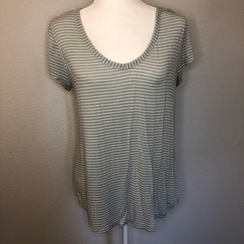 Greenish-Gray Stripes Tee